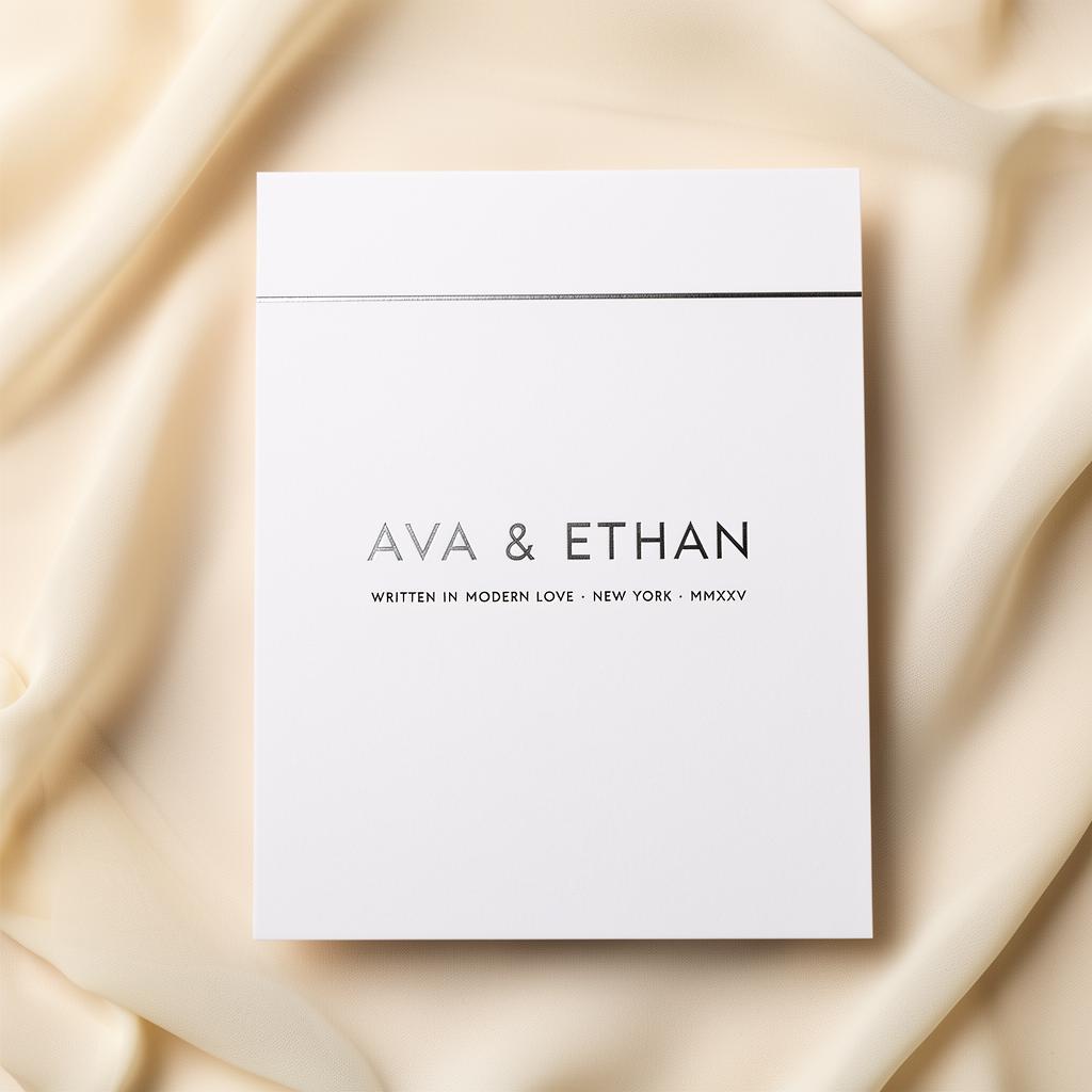 Written in Modern Love invitation artwork